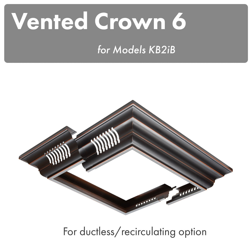 ZLINE Vented Crown Molding Profile 6 For Island Mount Range Hood (CM6V-KB2iB)