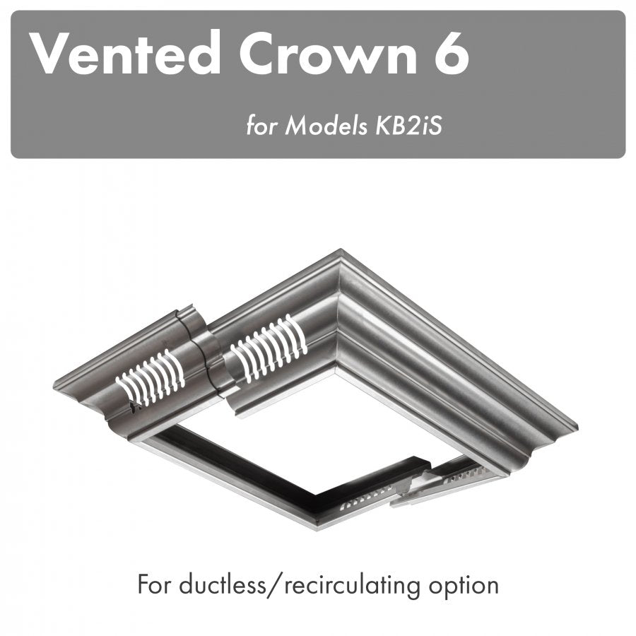 ZLINE Vented Crown Molding Profile 6 for Island Mount Range Hood (CM6V-KB2iS)