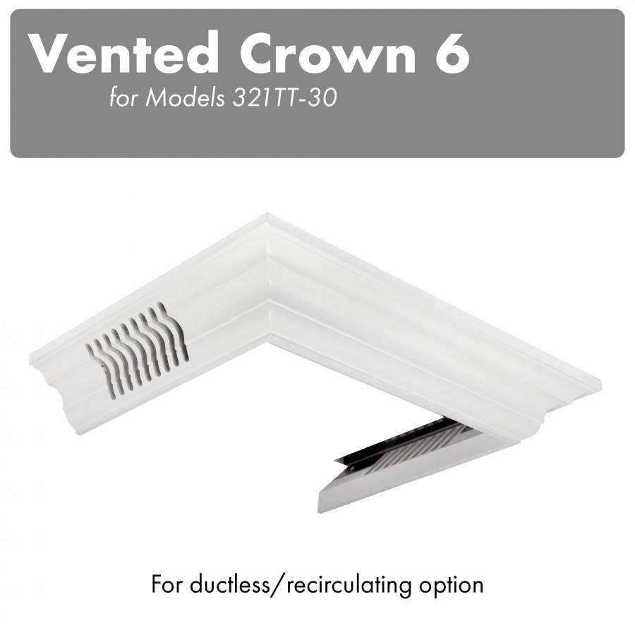 ZLINE Vented Crown Molding Profile 6 for Wall Mount Range Hood (CM6V-300T)