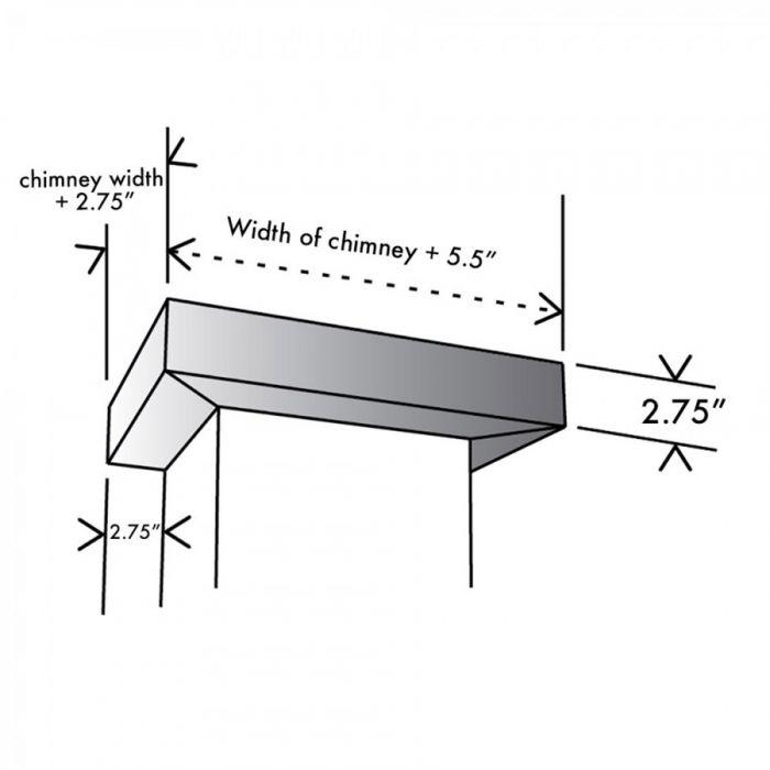 ZLINE Vented Crown Molding Profile 6 For Wall Mount Range Hood (CM6V-KBTT)