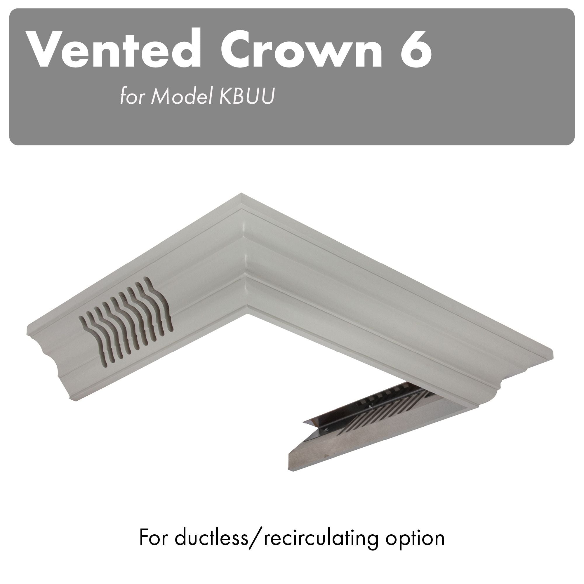 ZLINE Vented Crown Molding Profile 6 For Wall Mount Range Hood (CM6V-KBUU)